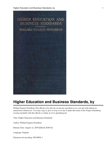 Higher education and business standards