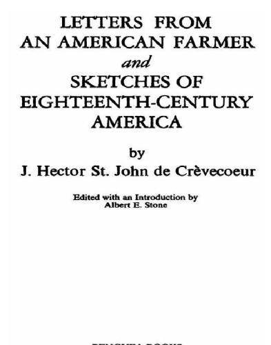 Letters from an American Farmer and Sketches of Eighteenth-Century America