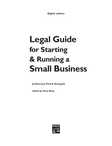 Legal Guide For Starting & Running A Small Business