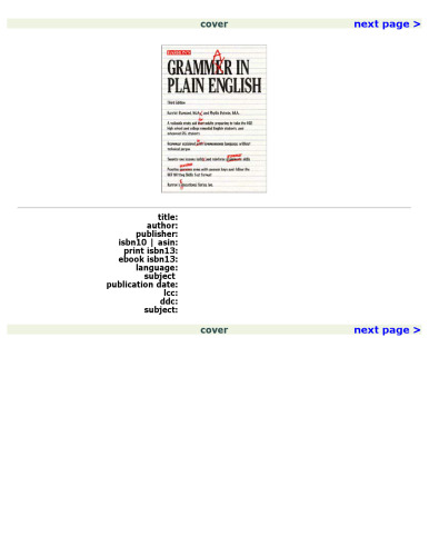 Grammar in Plain English