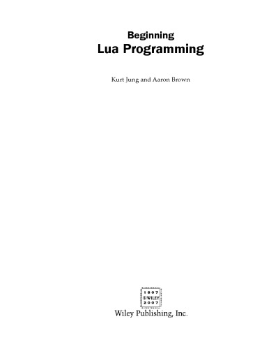 Beginning Lua programming