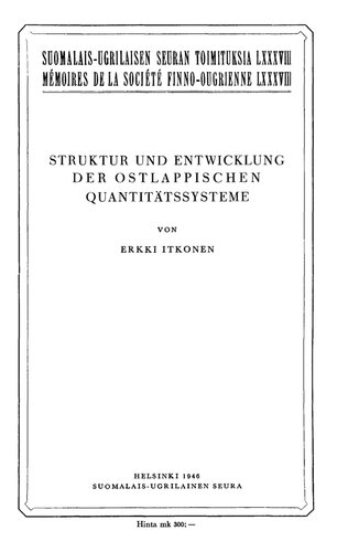 Struktur und Entwicklung der ostlappischen Quantitätssysteme