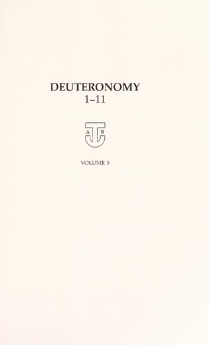 Deuteronomy, A New Translation with Introduction and Commentary