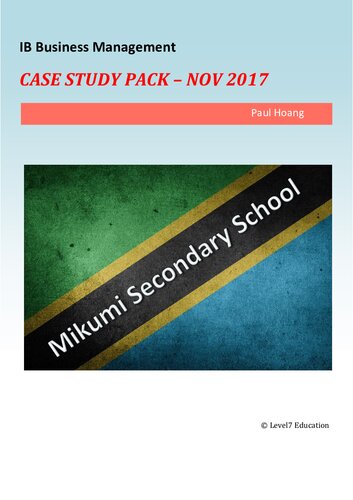 Case Study Pack - Mikumi Secondary School - November 2017