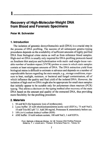 Forensic DNA Profiling Protocols