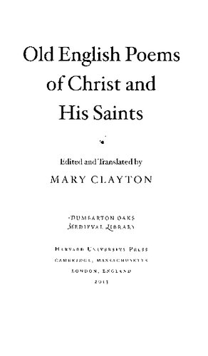 Old English Poems of Christ and His Saints