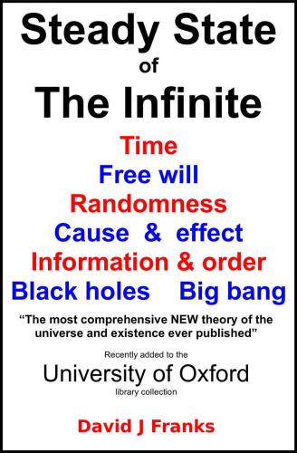 Steady State of The Infinite: Time Free will Randomness Cause and effect Information and order Black holes Big bang