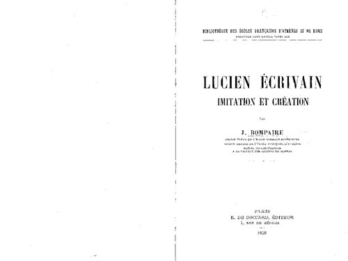 Lucien écrivain. Imitation et création