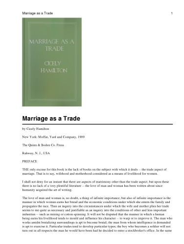 Marriage as a trade