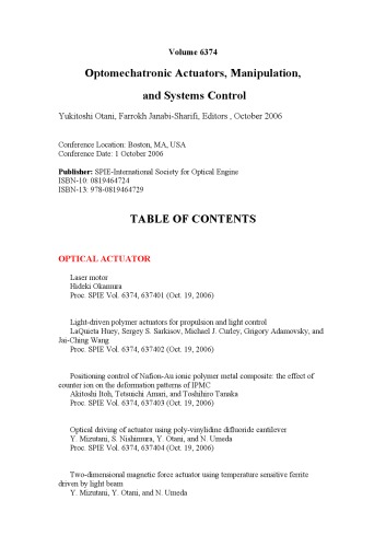 Optomechatronic Actuators, Manipulation, and Systems Control