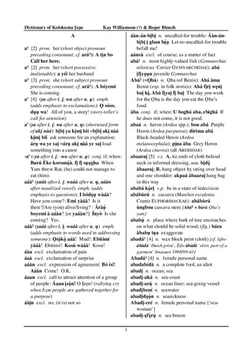 Dictionary of Kolokuma Ịzọn