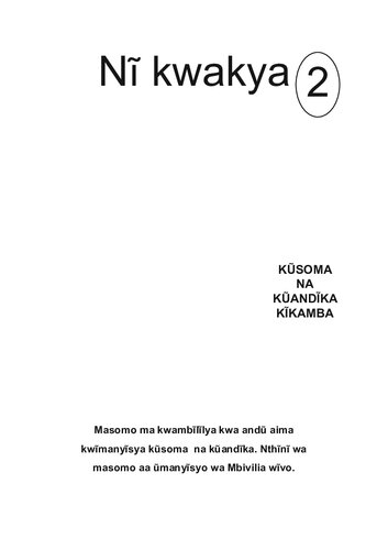 Nĩ kwakya 2. Kũsoma na kũandĩka Kĩkamba