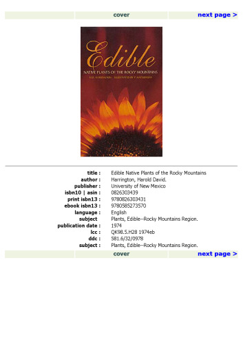 Edible Native Plants of the Rocky Mountains