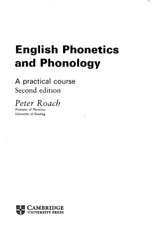 English Phonetics and Phonology: A Practical Course