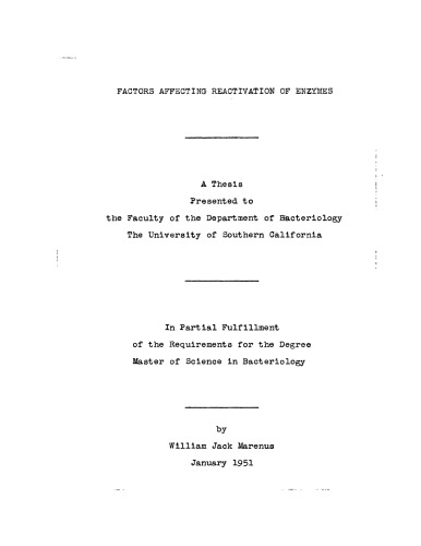 Factors affecting reactivation of enzyme