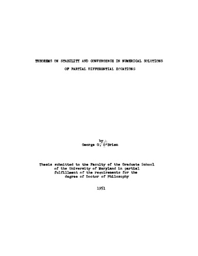 Theorems on stability and convergence in numerical solutions of partial differential equations