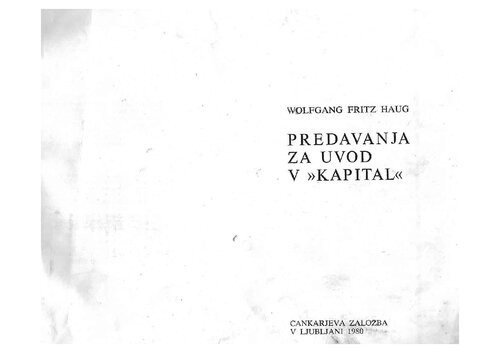 Predavanja za uvod v Kapital