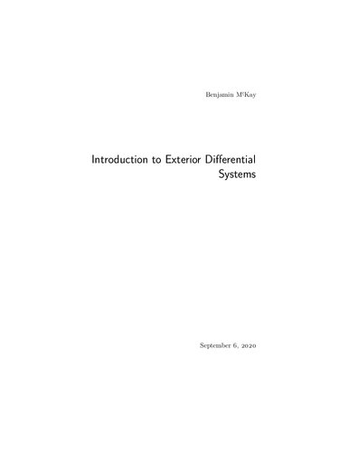 Introduction to exterior differential systems