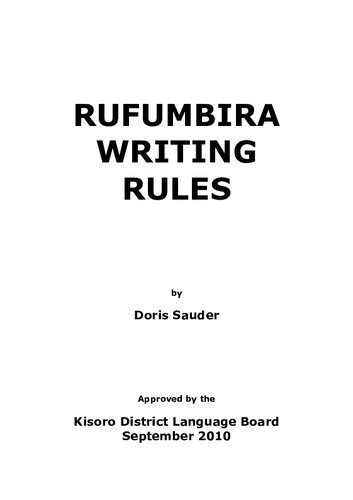 Rufumbira writing rules