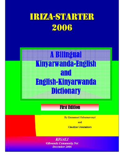 A Bilingual Kinyarwanda-English and English-Kinyarwanda Dictionary