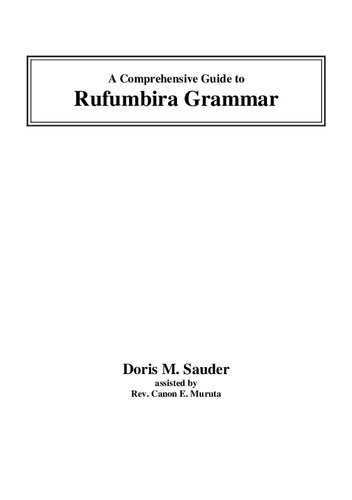 A Comprehensive Guide to Rufumbira Grammar