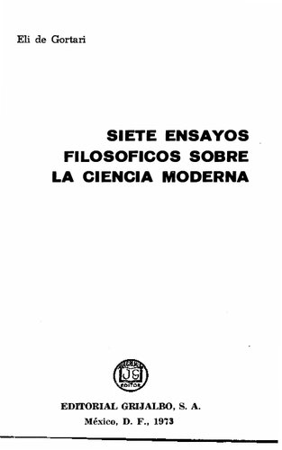 Siete ensayos filosóficos sobre la ciencia moderna