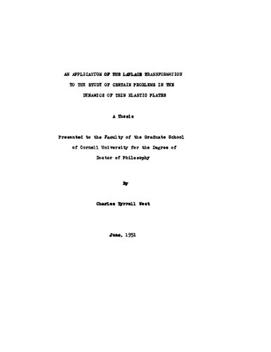 An Application of the Laplace Transformation to the Study of Certain Problems in the Dynamics of Thin Elastic Plates