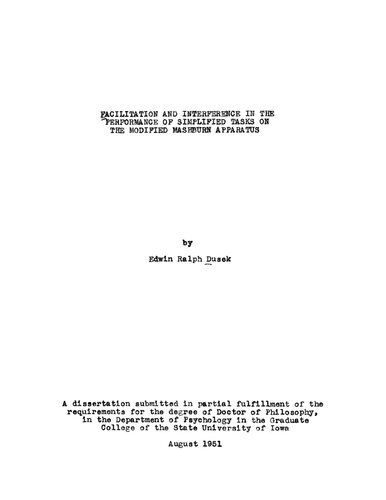 Facilitation and interference in the performance of simplified tasks on the modified Mashburn apparatus