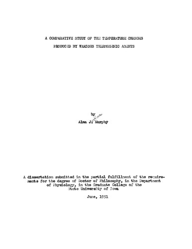 A Comparative Study of the Temperature Changes of Various Thermogenic Agents