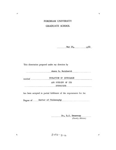 Isolation of Icthiamin and Studies of Its Structure.