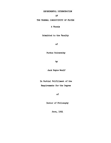 Experimental Determination of the Thermal Conductivity of Fluids