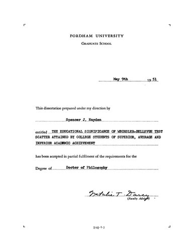 The Educational Significance of Wechsler-Bellevue Test Scatter Attained by College Students of Superior, Average, and Inferior Academic