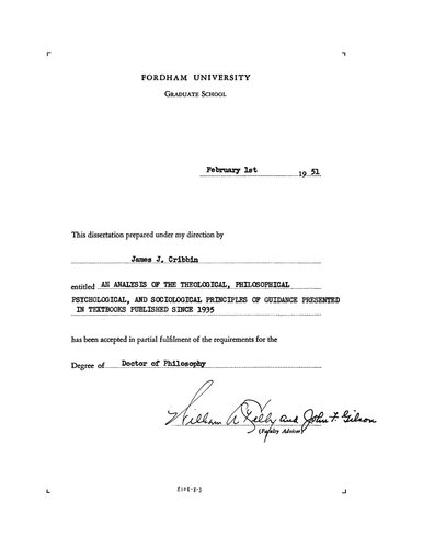 An Analysis of the Theological, Philosophicalpsychology and Socioligical Principles of Guidance Presented in Textooks Published Since 1935