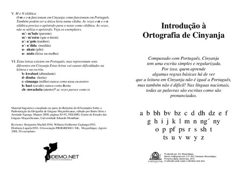 Introdução à Ortografia de Cinyanja