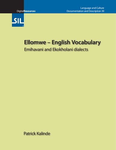 Ellomwe – English Vocabulary. Emihavani and Ekokholani dialects