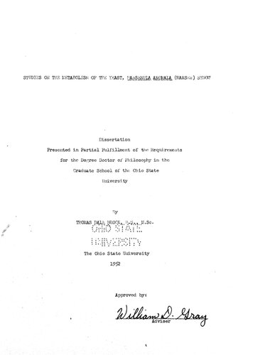 STUDIES ON THE METABOLISM OF THE YEAST, HANSENULA ANOMALA (HANSEN) SYDOW