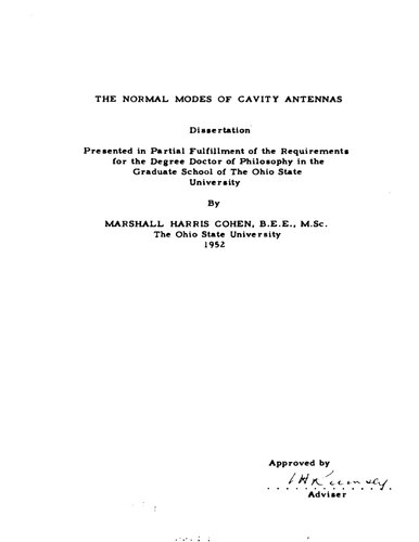 THE NORMAL MODES OF CAVITY ANTENNAS