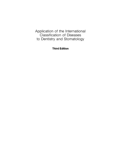 Application of the International Classification of Diseases to Dentistry and Stomatology