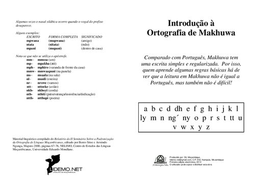 Introdução à Ortografia de Makhuwa