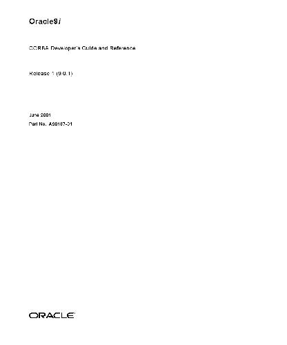 Oracle9i CORBA Developer's Guide and Reference