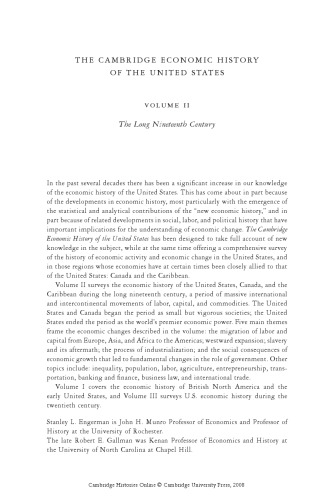 The Cambridge Economic History of the United States: The Long Nineteenth Century