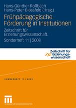 Frühpädagogische Förderung in Institutionen: Zeitschrift für Erziehungswissenschaft