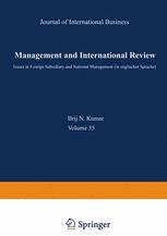 Management and International Review: Euro-Asian Management and Business II — Issues in Foreign Subsidiary and National Management