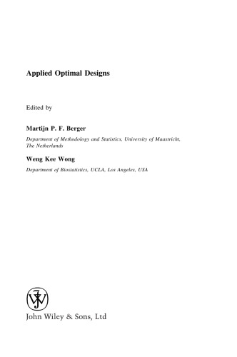 Applied Optimal Designs