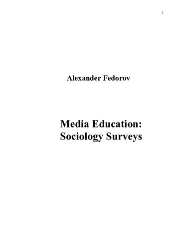 MEDIA EDUCATION: SOCIOLOGY SURVEYS