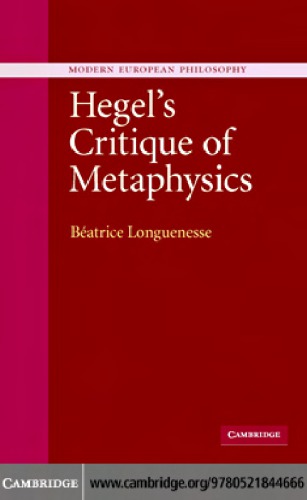 Hegel's critique of metaphysics