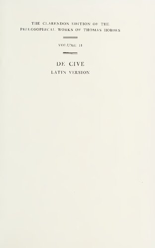 De Cive: The Latin Version