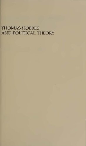 Thomas Hobbes and Political Theory