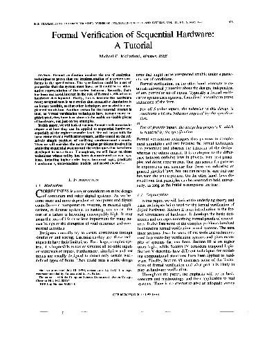 Formal Verification of Sequential Hardware: A Tutorial