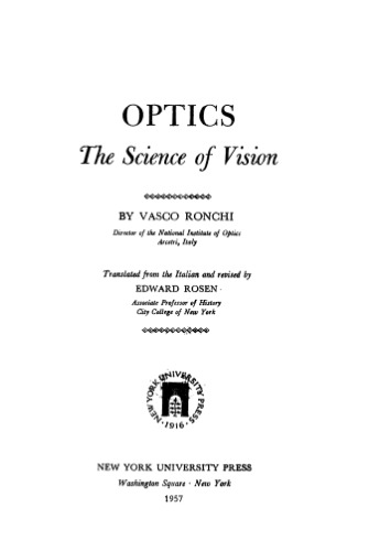 Optics, the science of vision